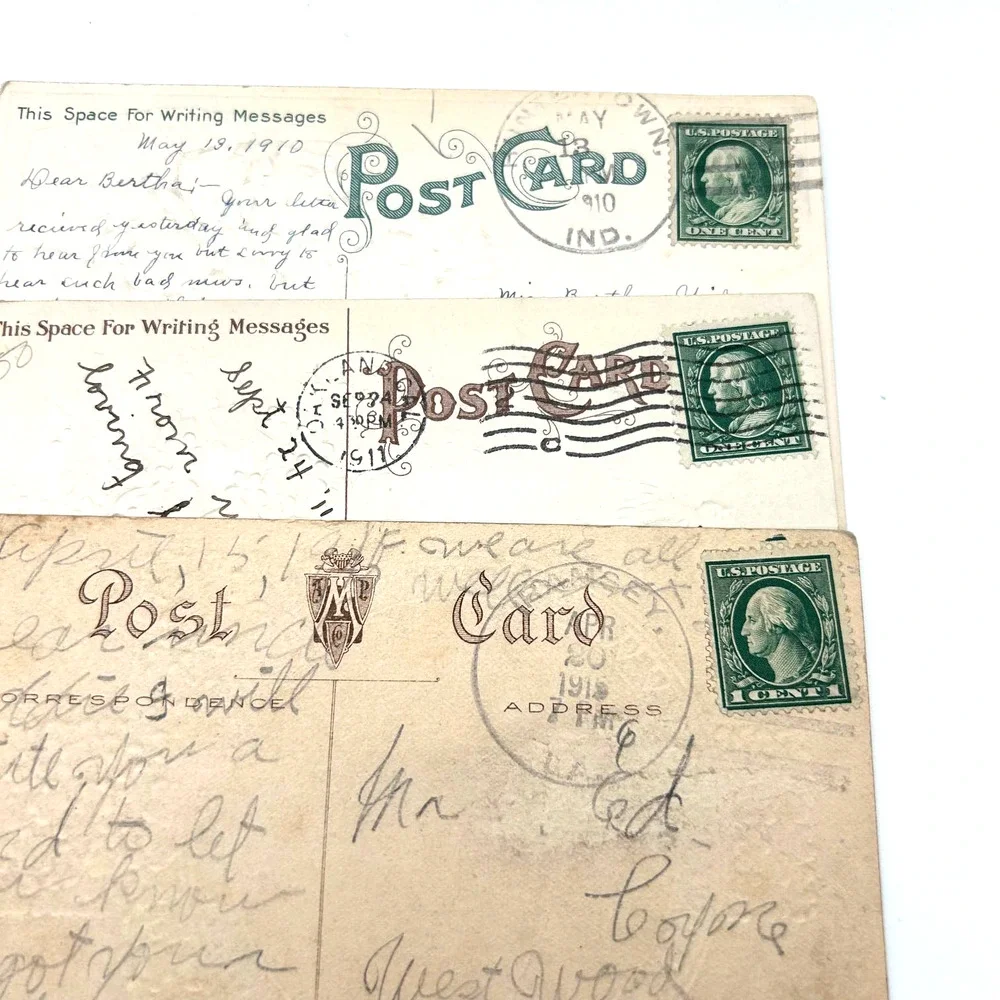 Antique Embossed Postcards Printed in Germany Lot of 5‎